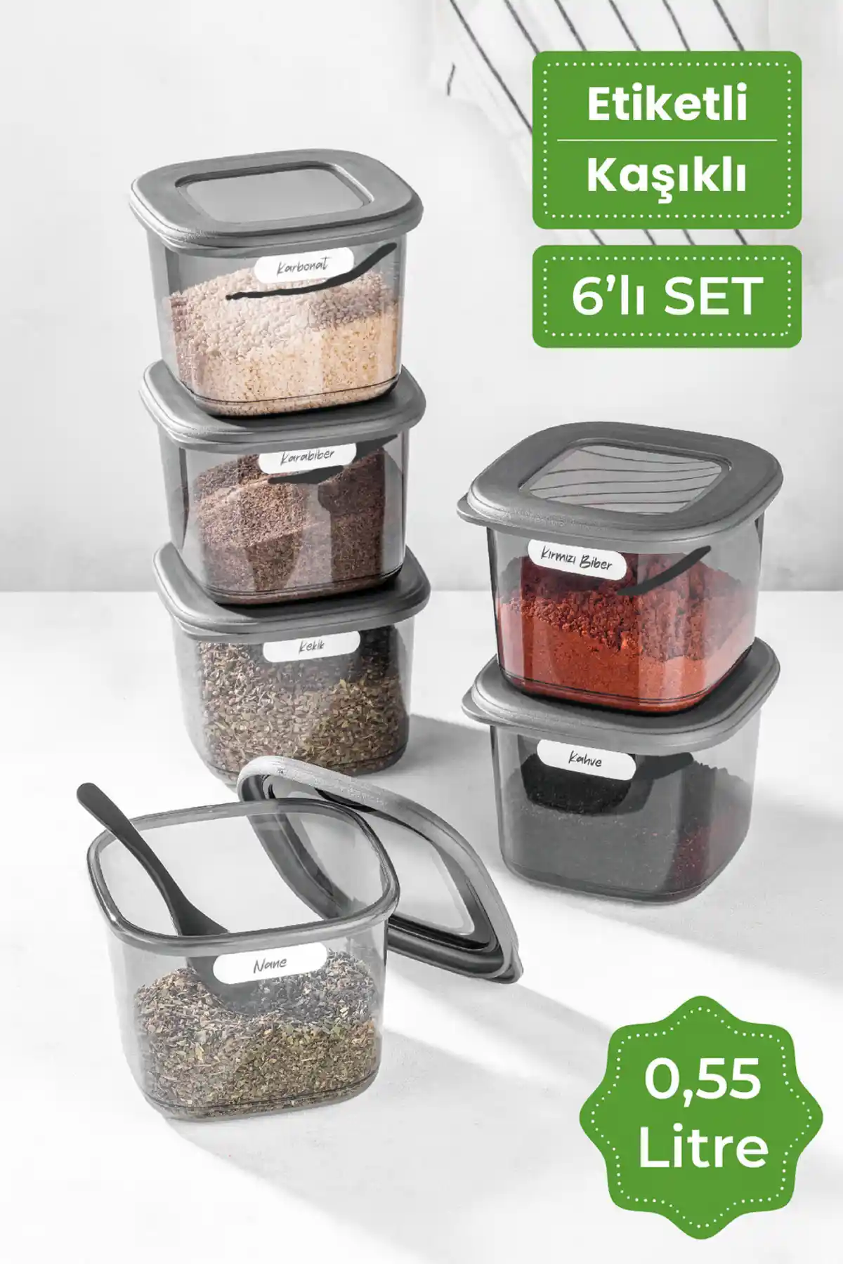 Vienev Kare Saklama Kabı Seti 6'lı Modern ve Dayanıklı Mutfak Çözümü