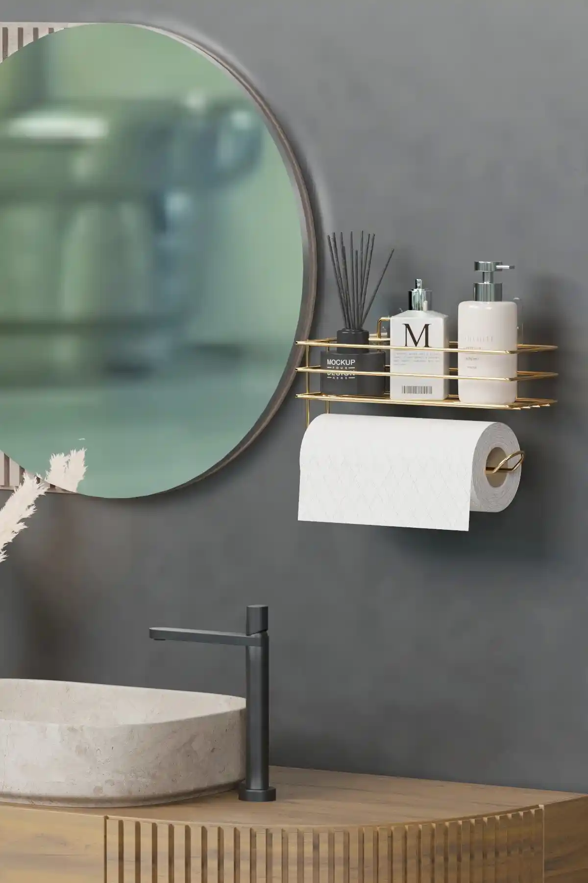 WearMe Gold Yapışkanlı Raflı Kağıt Rulo Havluluk Modern Tasarım ve Kullanışlılık