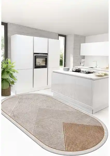 West Home Dijital Baskılı Oval Halı Modern Tasarım ve Kullanım Kolaylığıyla Ev Dekorasyonunuza Şıklık Katar