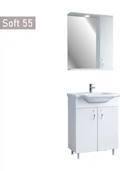 Wons Era Soft 55 cm Beyaz MDF Banyo Dolabı Modern ve Fonksiyonel Tasarım
