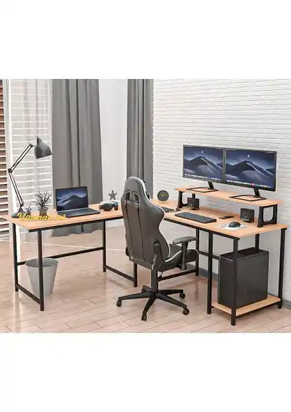 Yasmak Açık Ceviz L Tipi Çalışma ve Oyun Masası İncelemesi ve Özellikleri