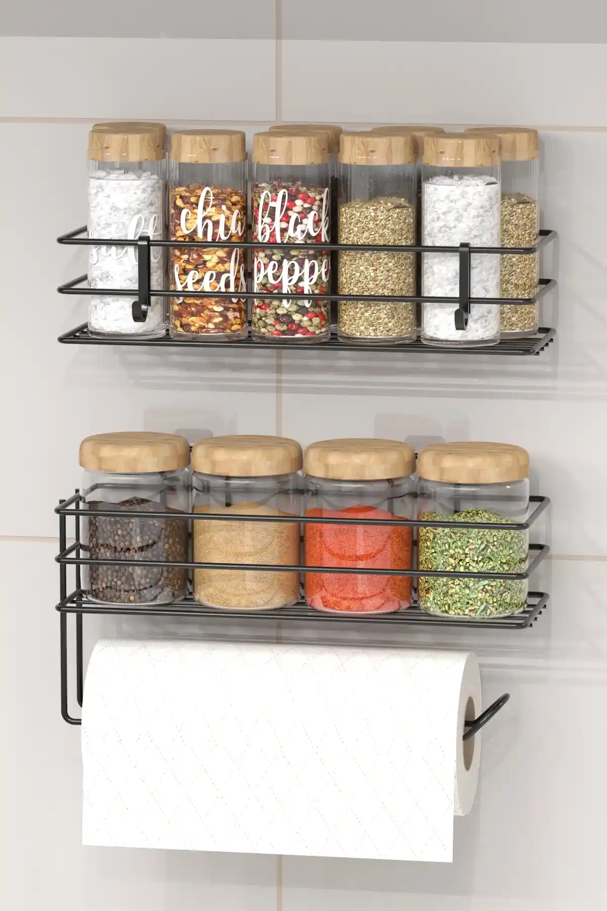 Zabata Paslanmaz Çelik Mutfak Seti: Baharatlık ve Kağıt Havluluk ile Modern Düzen