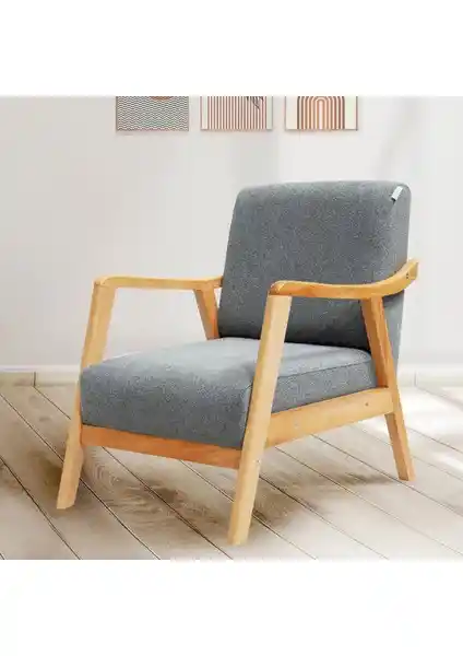 Zem Favela Ahşap Ayaklı Gri Teddy Kumaş Berjer: Modern ve Konforlu Oturma Ünitesi