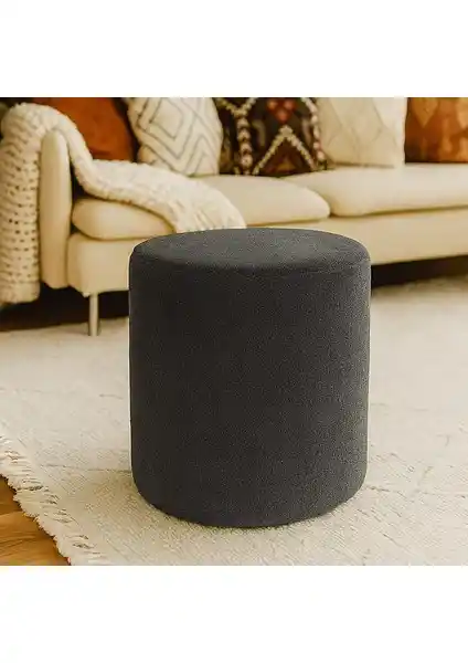 Zem Lines Puf Teddy Kumaş Gri Modern Oturma ve Dekoratif Çözüm