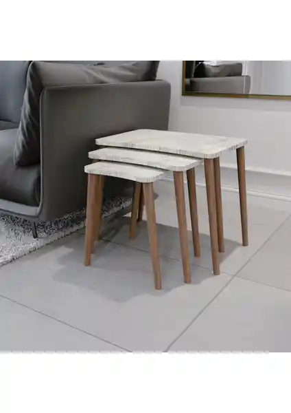 Zuesse Dizayn Esma Zigon Sehpa ve Yan Sehpa Seti ile Şıklık ve Fonksiyonellik