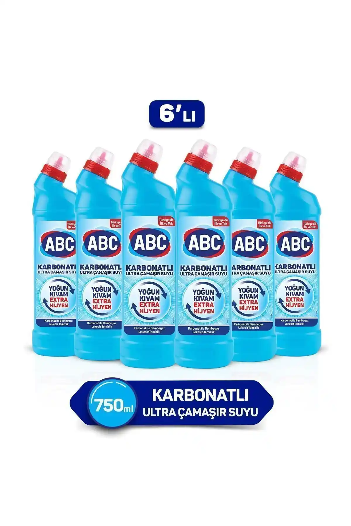 ABC Karbonatlı Ultra Çamaşır Suyu 750 ml 6'lı Paket ile Güçlü ve Ferah Temizlik