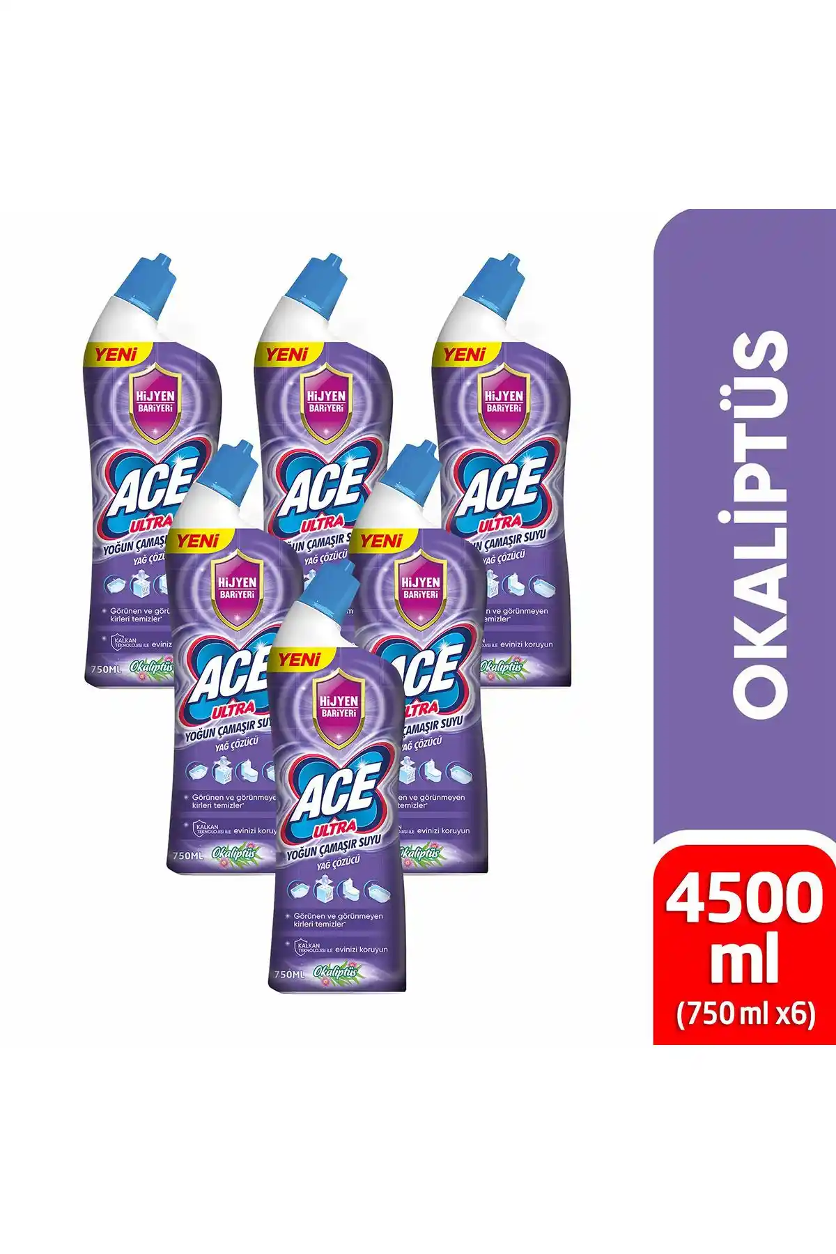 ACE Ultra Yoğun Kıvamlı Okaliptus Çamaşır Suyu 810g X6 Güçlü ve Ferah Temizlik Sağlar