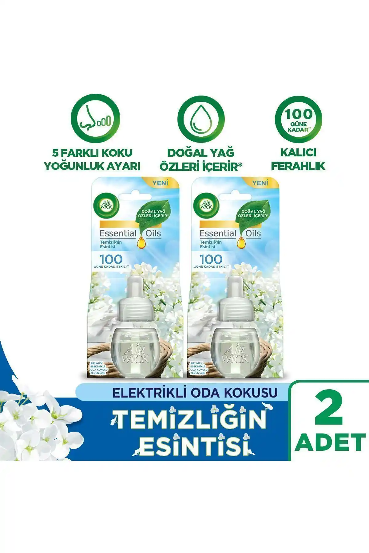 Air Wick Elektrikli Oda Kokusu Yedek Şişe Temizlik ve Ferahlık Sağlayan Doğal İçeriklerle