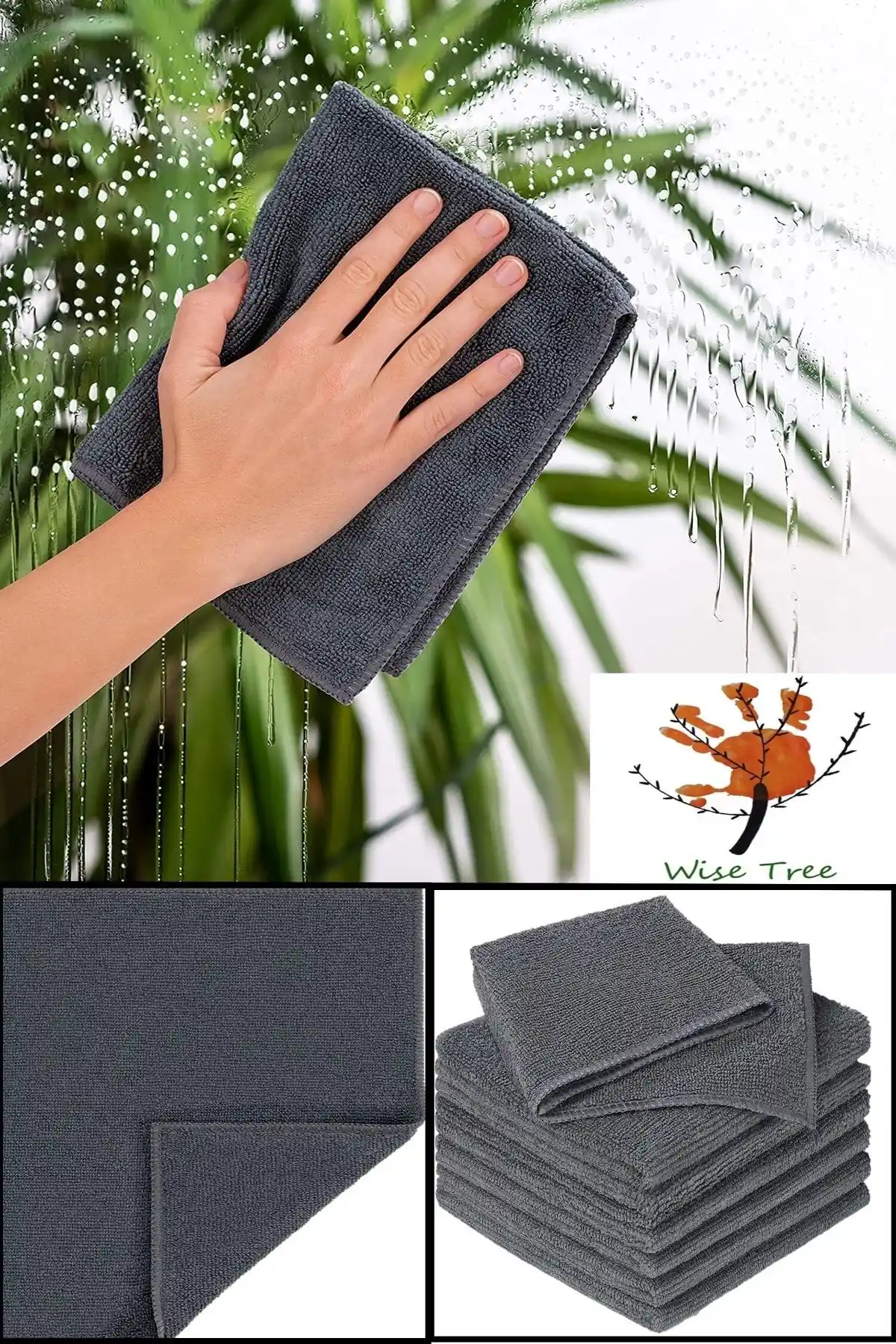 Alorez Gri Mikrofiber Temizlik Bezi Çift Paket Yüksek Performanslı ve Çok Yönlü Kullanım