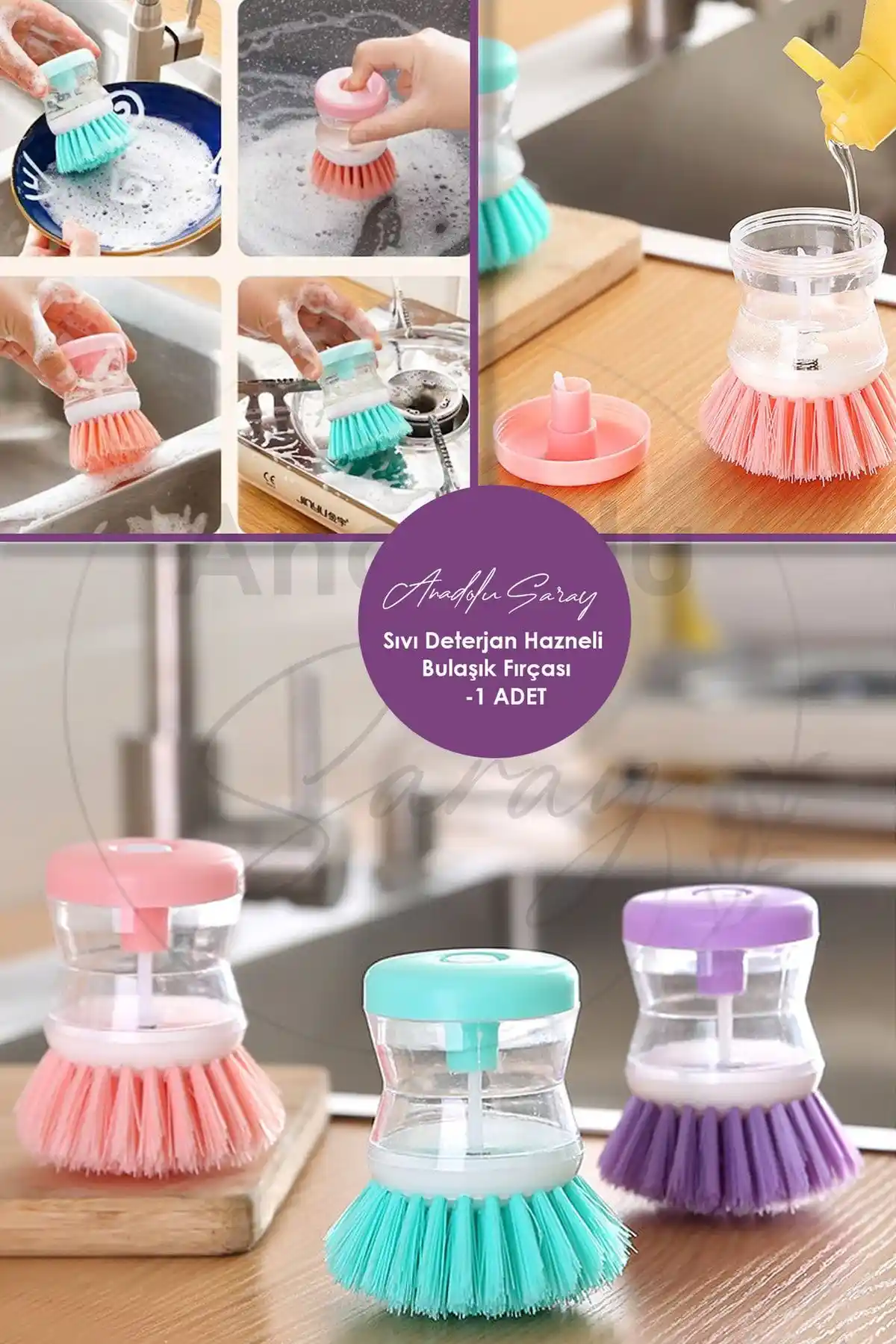 Anadolu Saray Çarşısı ve Kitchen Beauty Sıvı Deterjanlı Bulaşık Fırçası Karşılaştırması