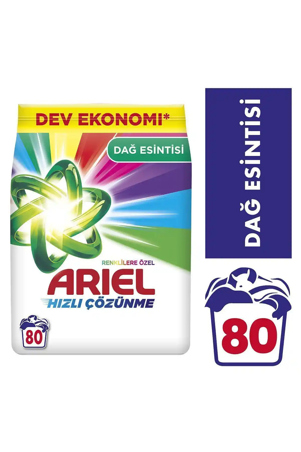 Ariel Dağ Esintisi Renklilere Özel 12 Kg Hızlı Çözünme Toz Deterjanı - Renk Koruma ve Derinlemesine Temizlik