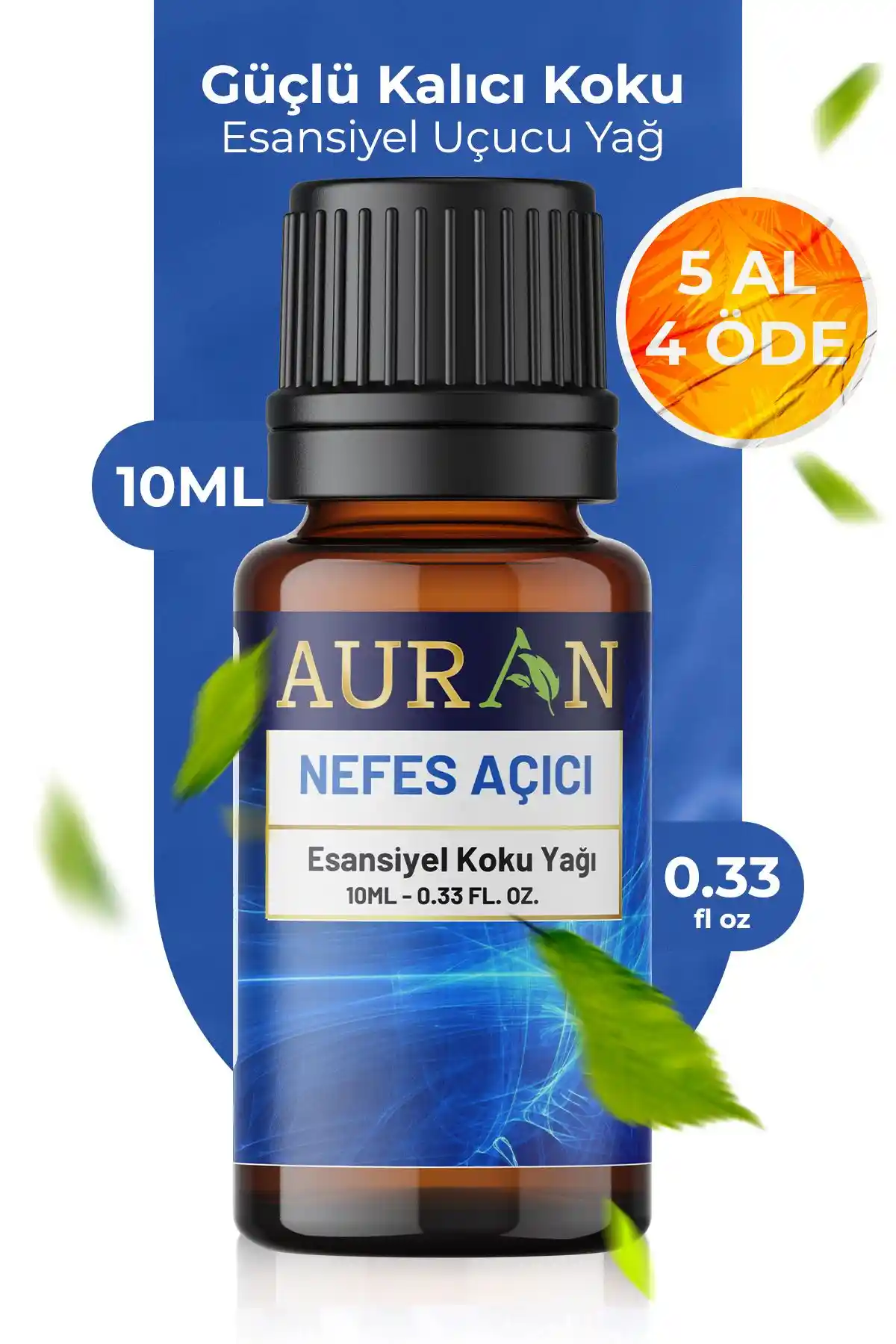 AURAN Nefes Açıcı Nane ve Okyaliptüs Esansiyel Yağı 10ml Sağlık ve Konfor İçin