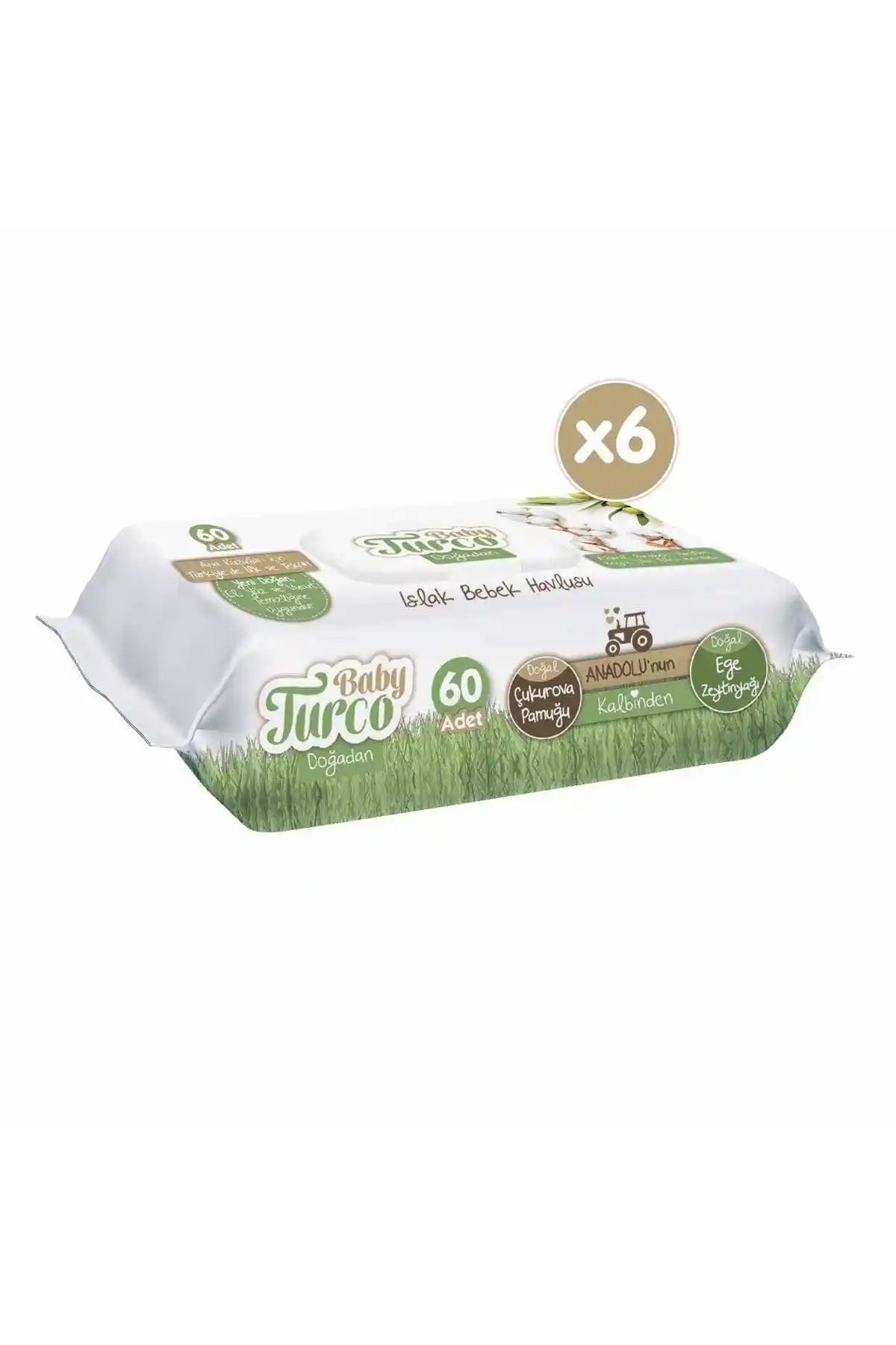 Baby Turco Doğadan 6'lı Islak Bebek Havlusu Güvenli ve Konforlu Temizlik Çözümü