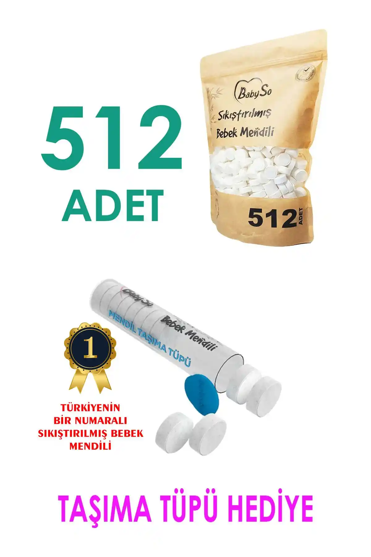 BabySo Sıkıştırılmış Bebek Mendili 512 Adet Paket Doğal ve Güvenli Temizlik Çözümü