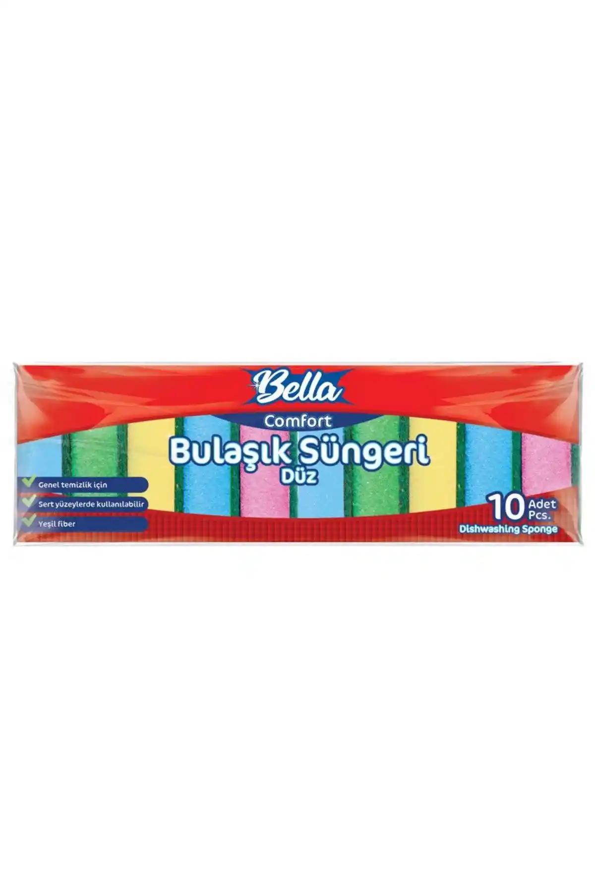 Banat Bella Comfort Renkli Düz Bulaşık Süngeri: Dayanıklı ve Pratik Mutfak Temizlik Çözümü