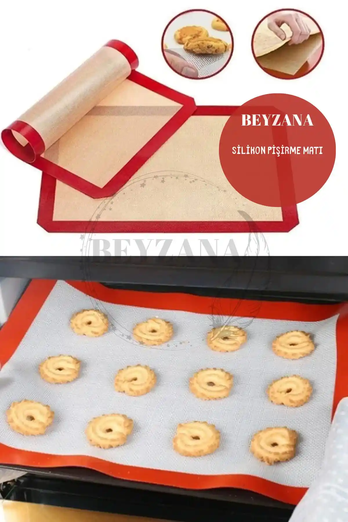 BEYZANA 30x40 Silikon Pişirme ve Hamur Açma Matı: Pratik ve Hijyenik Mutfak Çözümü