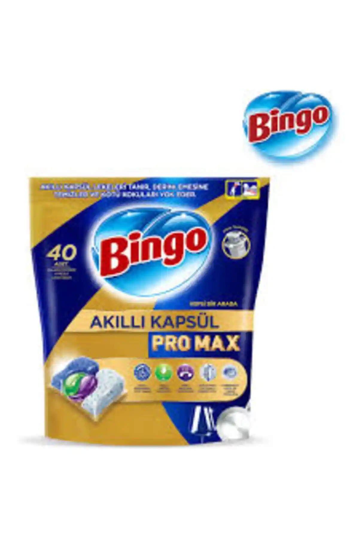 Bingo Pro Max Kapsül 40 Adetli: Yüksek Performanslı ve Ekonomik Bulaşık Makinesi Deterjanı