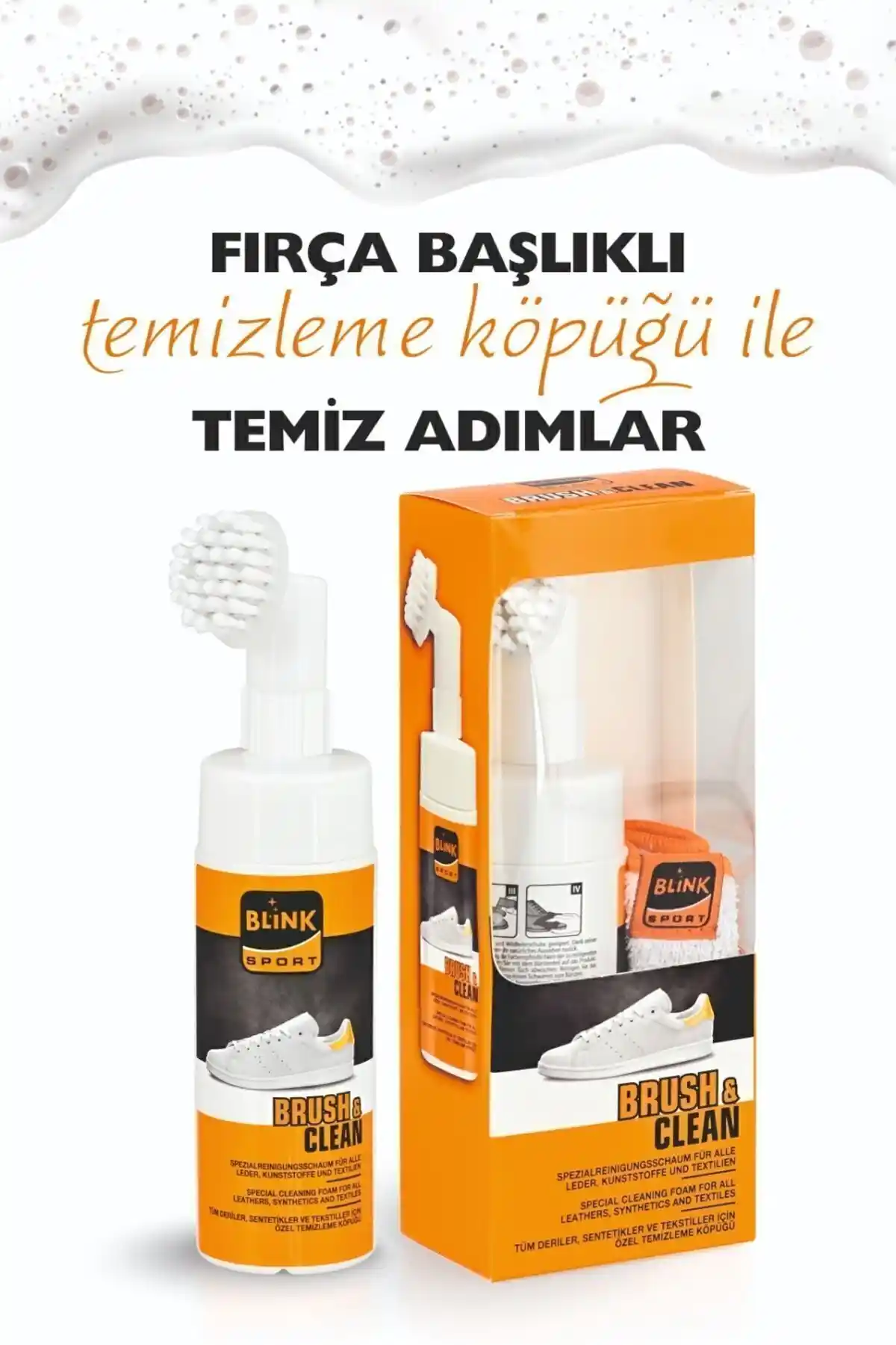 BlinSport Fırçalı Ayakkabı Temizleme Köpüğü: Pratik ve Güvenli Temizlik Çözümü