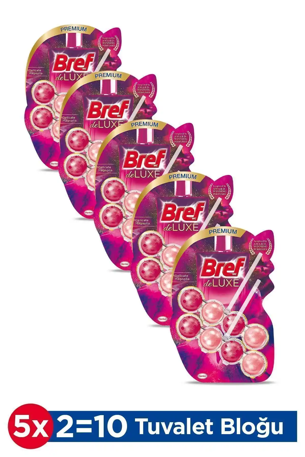 Bref Deluxe Katı Tuvalet Bloğu 5'li Set Manolya Aroması ile Hijyen ve Ferahlık Sağlar
