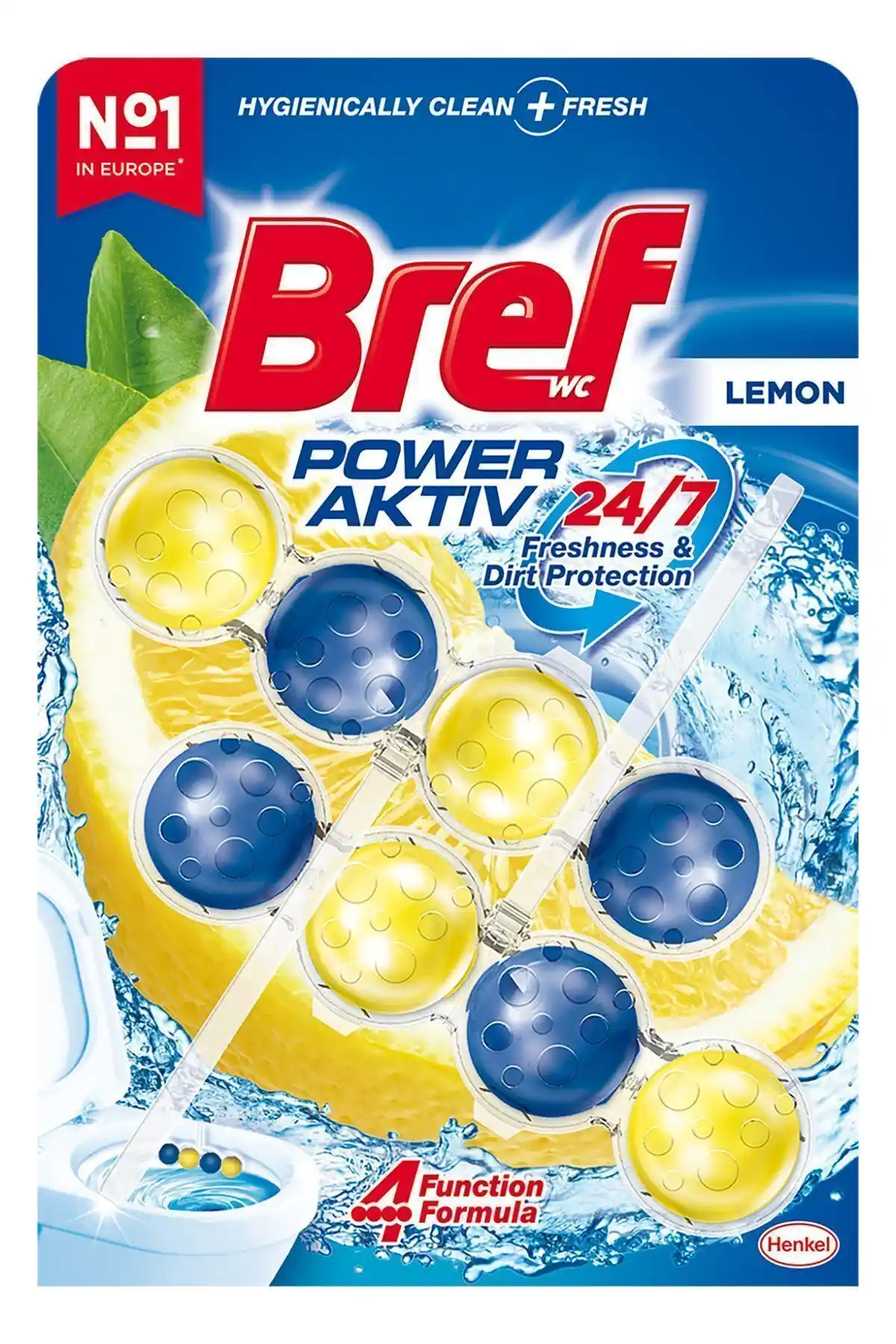 Bref Power Aktiv Katı Klozet Blok Limon Kokulu ile Hijyen ve Ferahlık Sağlama