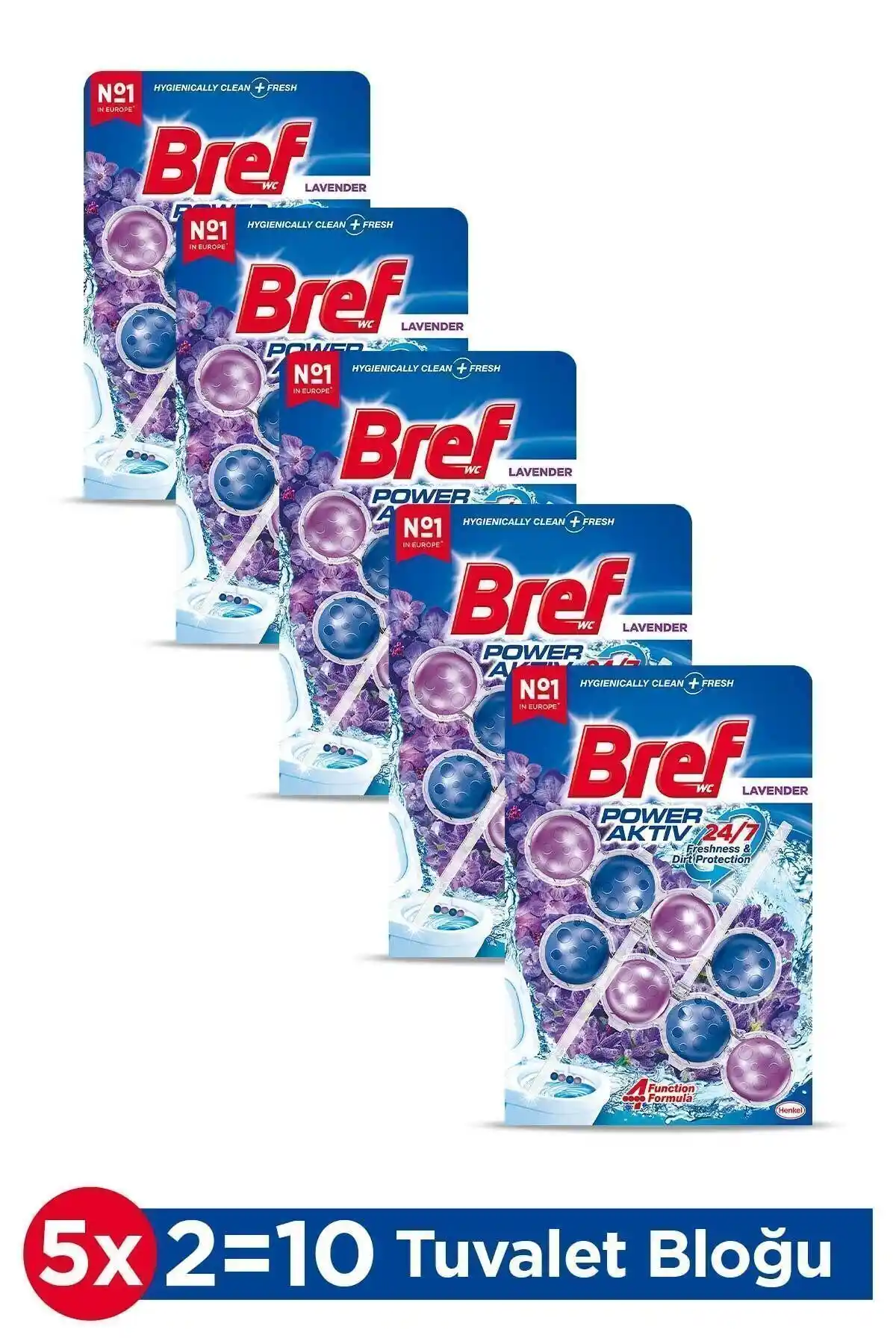 Bref Power Aktiv Lavanta Klozet Bloğu 5'li Paket ile Etkili ve Kalıcı Temizlik Sağlar