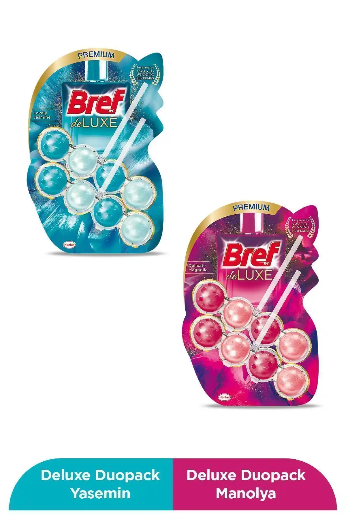 Bref Wc Deluxe Duopack Katı Tuvalet Bloğu Yasemin ve Manolya Temizlik ve Ferahlık Sağlar