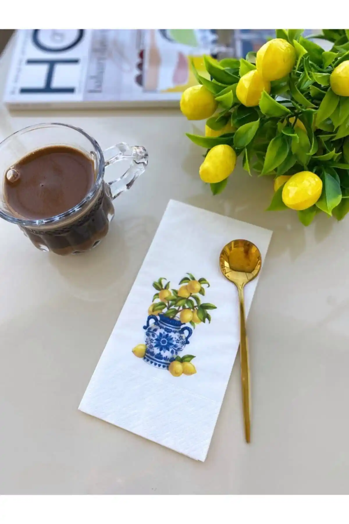 Busrasdesign Bleu Blanc Limon Sunum Peçetesi Modern Şıklık ve Dayanıklılık Sunar