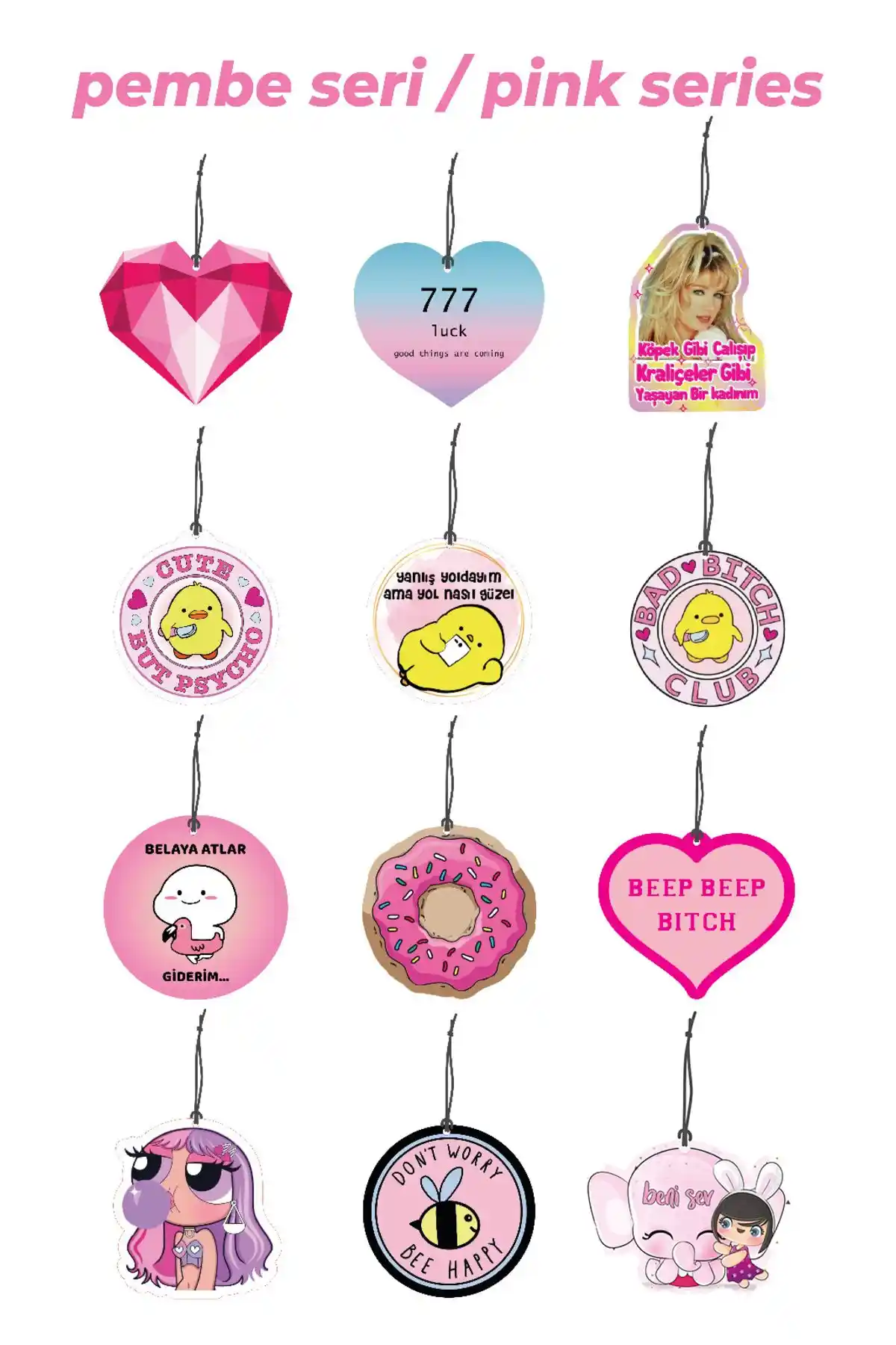 ByMeyla Pembe Seri ve Duftpalm Cute But Psycho Araç Kokuları Karşılaştırması