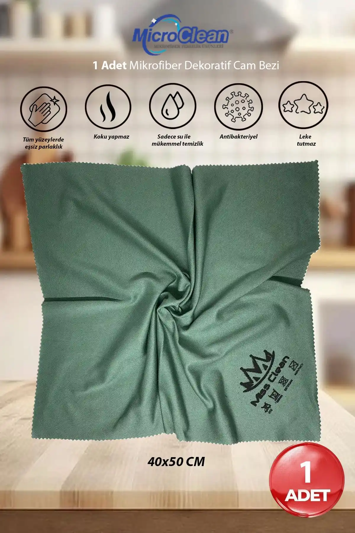 Cam Temizliği İçin Micro Clean Missclean Mikrofiber Bezi 40x50 cm Pratik ve Etkili Çözüm