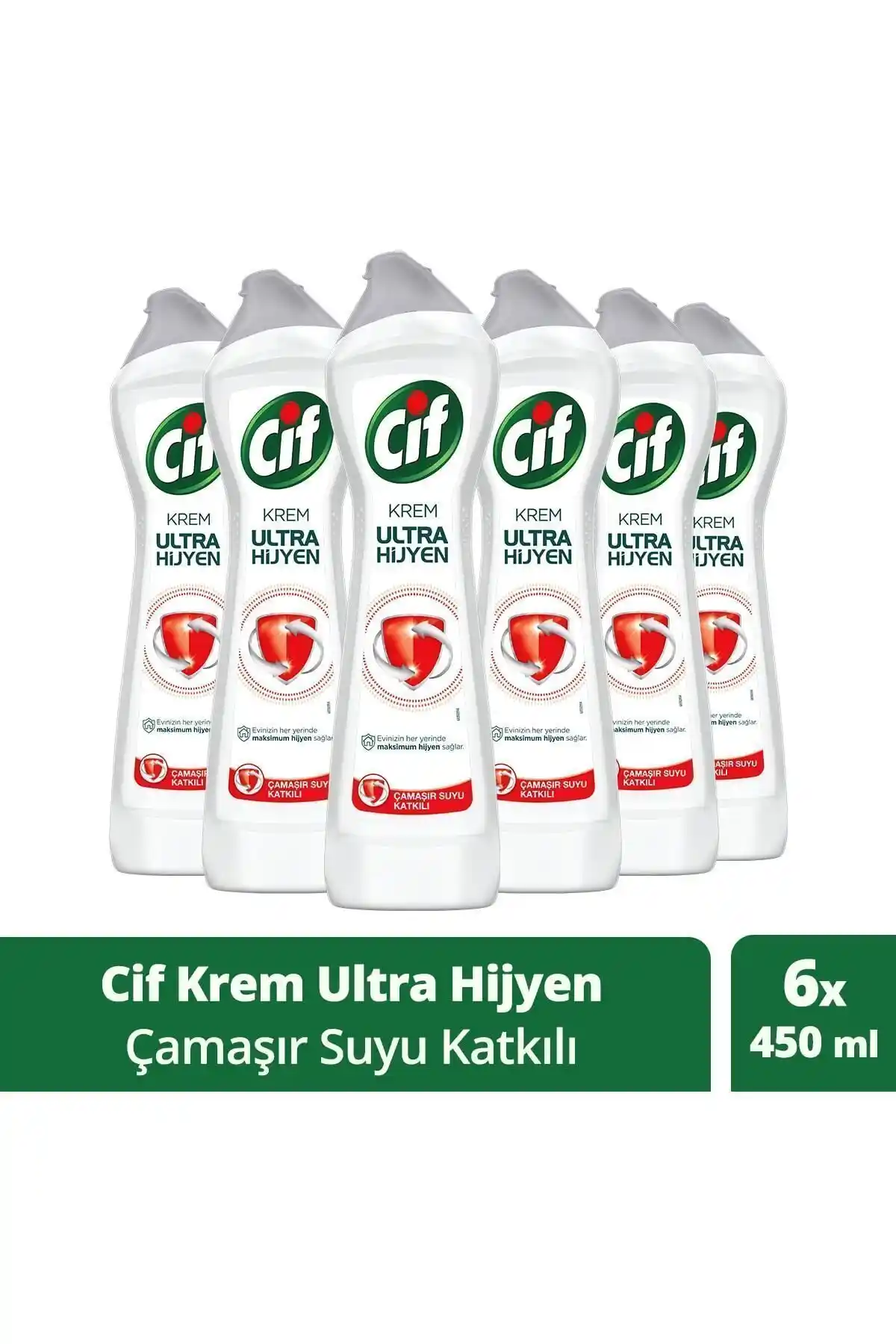 Cif Krem Yüzey Temizleyici Çamaşır Suyu Katkılı Güçlü ve Etkili Temizlik Çözümü 450 ml