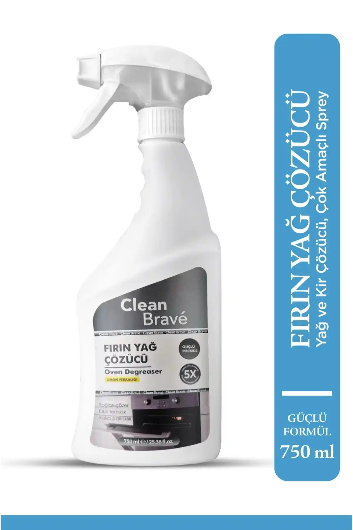 Clean Brave Fırın Yağ Çözücü: Güçlü Formülüyle Mutfak Temizliğinde Etkili Çözüm