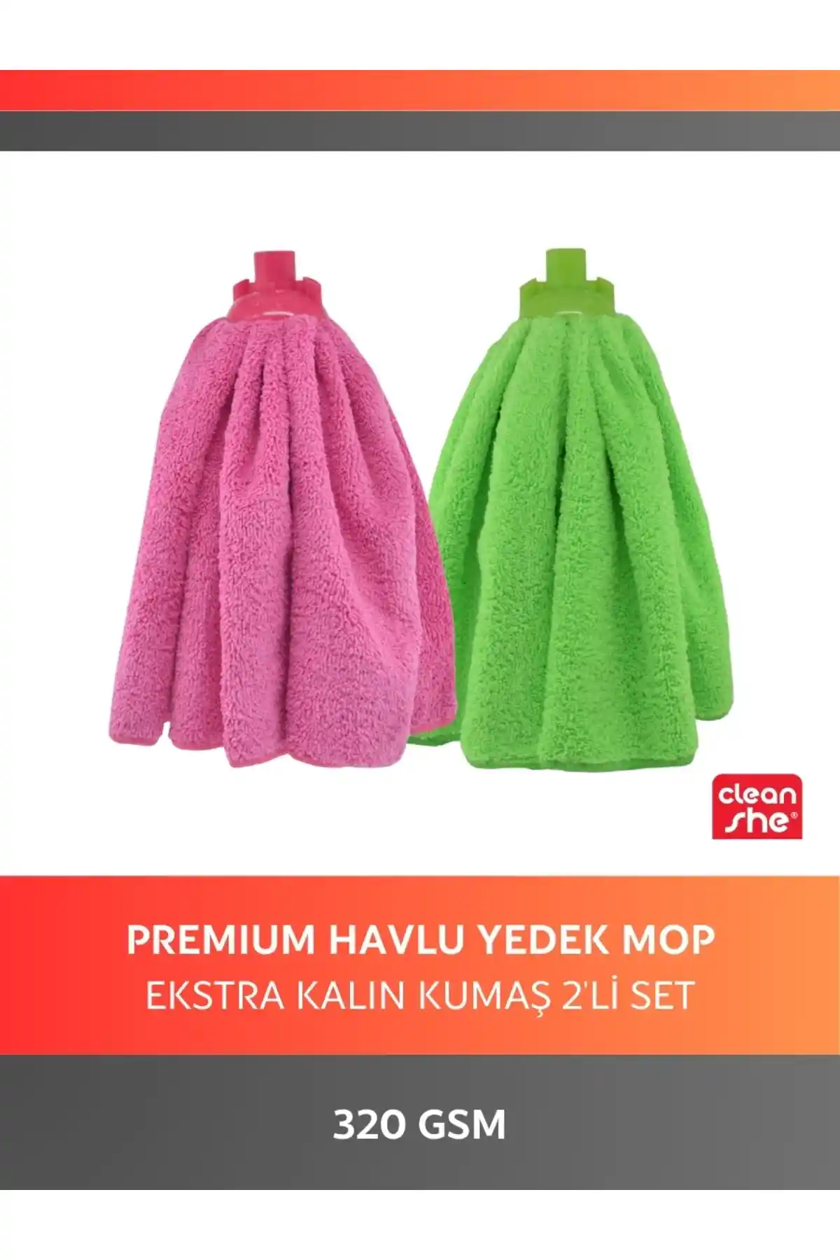 Cleanshe Premium Havlu Yedek Mop Seti: Yüksek Performanslı Temizlik Çözümü