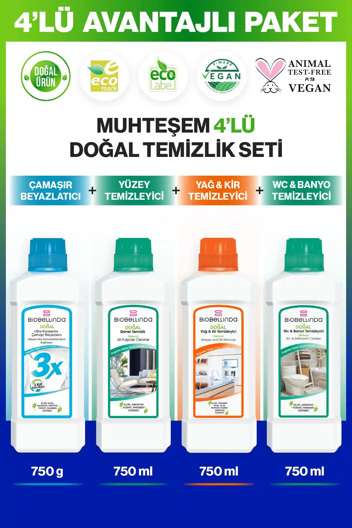 Çok Amaçlı Temizlik Seti: Doğal ve Vegan Ürünlerle Hijyen ve Güvenlik Artırımı