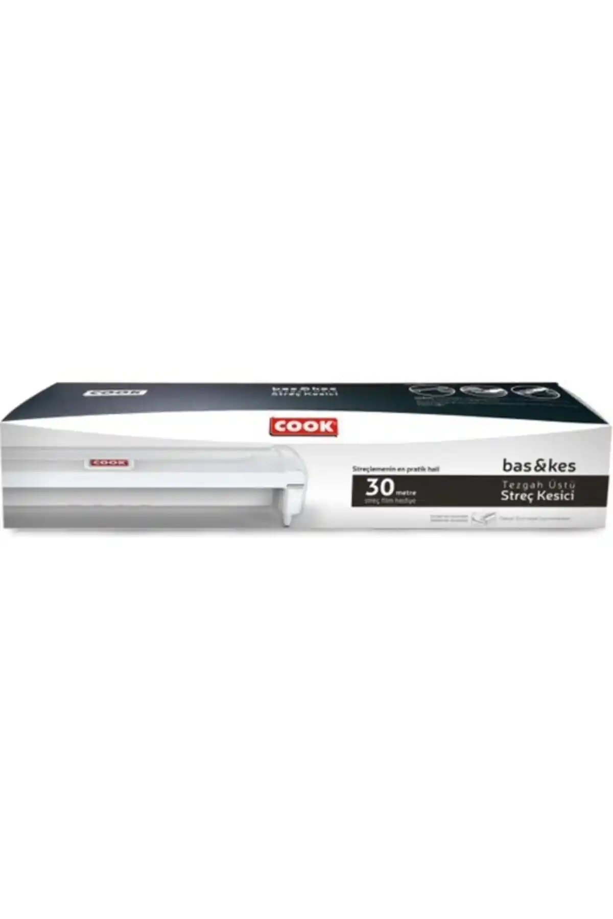 COOK Bas & Kes Streç Kesici Beyaz Pratik ve Ergonomik Mutfak Kesim Aracı