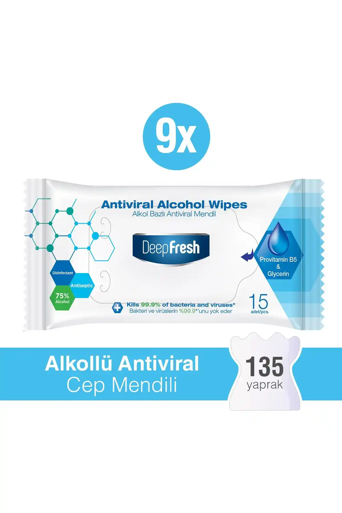 Deep Fresh Alkollü Antiviral Islak Cep Mendili ile Güvenli Temizlik ve Hijyen Sağlama