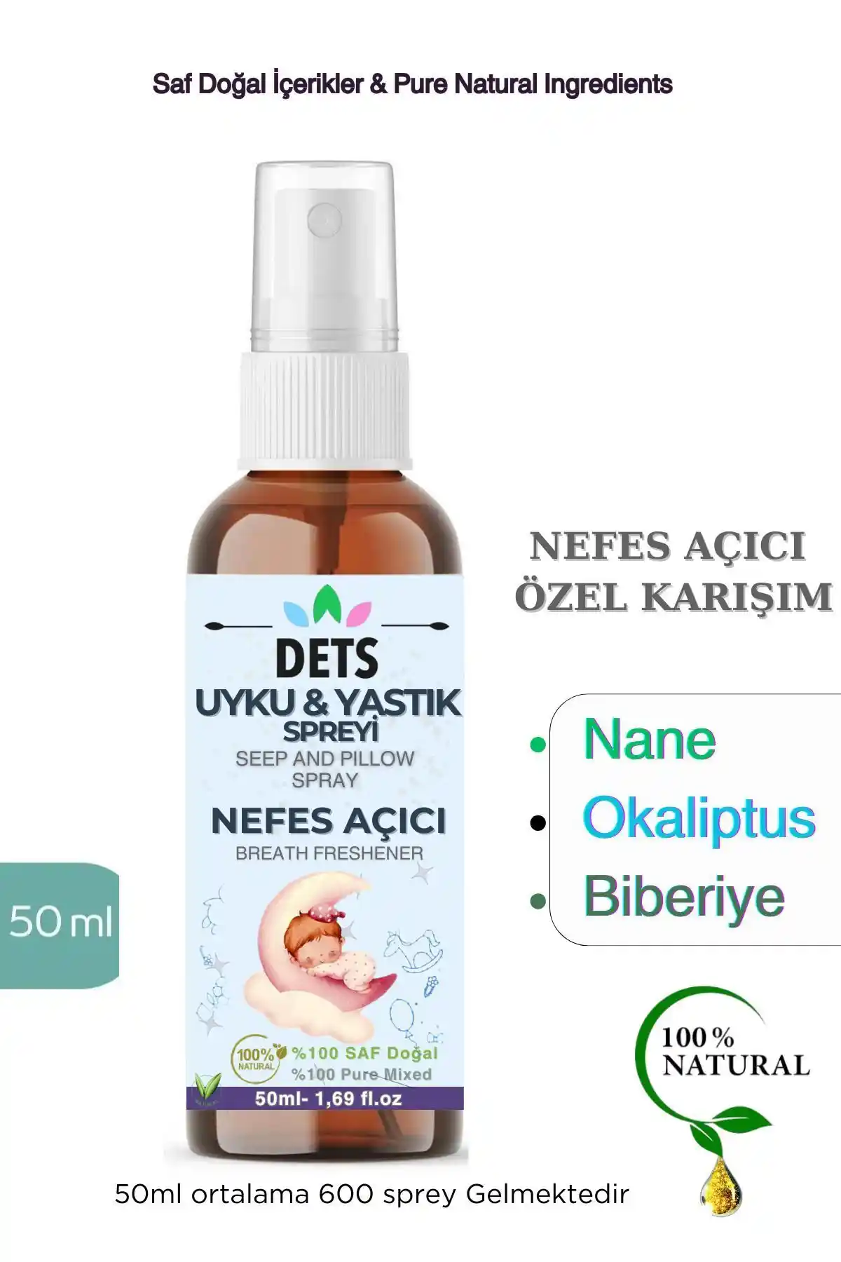 Dets Nefes Açıcı Uyku ve Yastık Spreyi: Organik İçerikli Ferahlatıcı Uyku Destek Ürünü