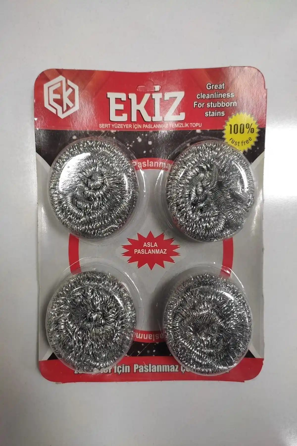 Ekiz Lüx Hırdavat 4'lü Bulaşık Ovma Teli Seti Mutfak Temizliğinde Pratik ve Hijyenik Çözüm