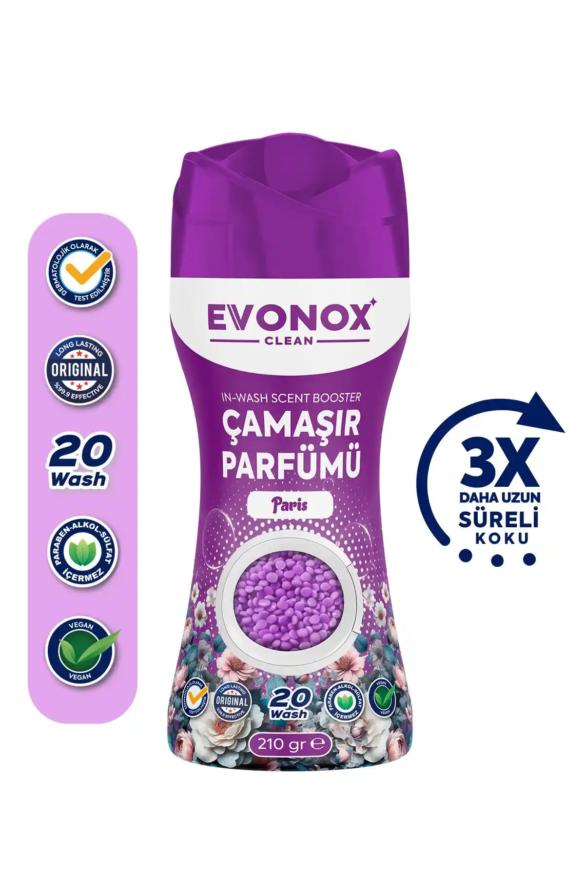 Evonox Clean Granül Çamaşır Parfümü ve Yumuşatıcı ile Uzun Süre Kalıcı Temizlik ve Ferahlık