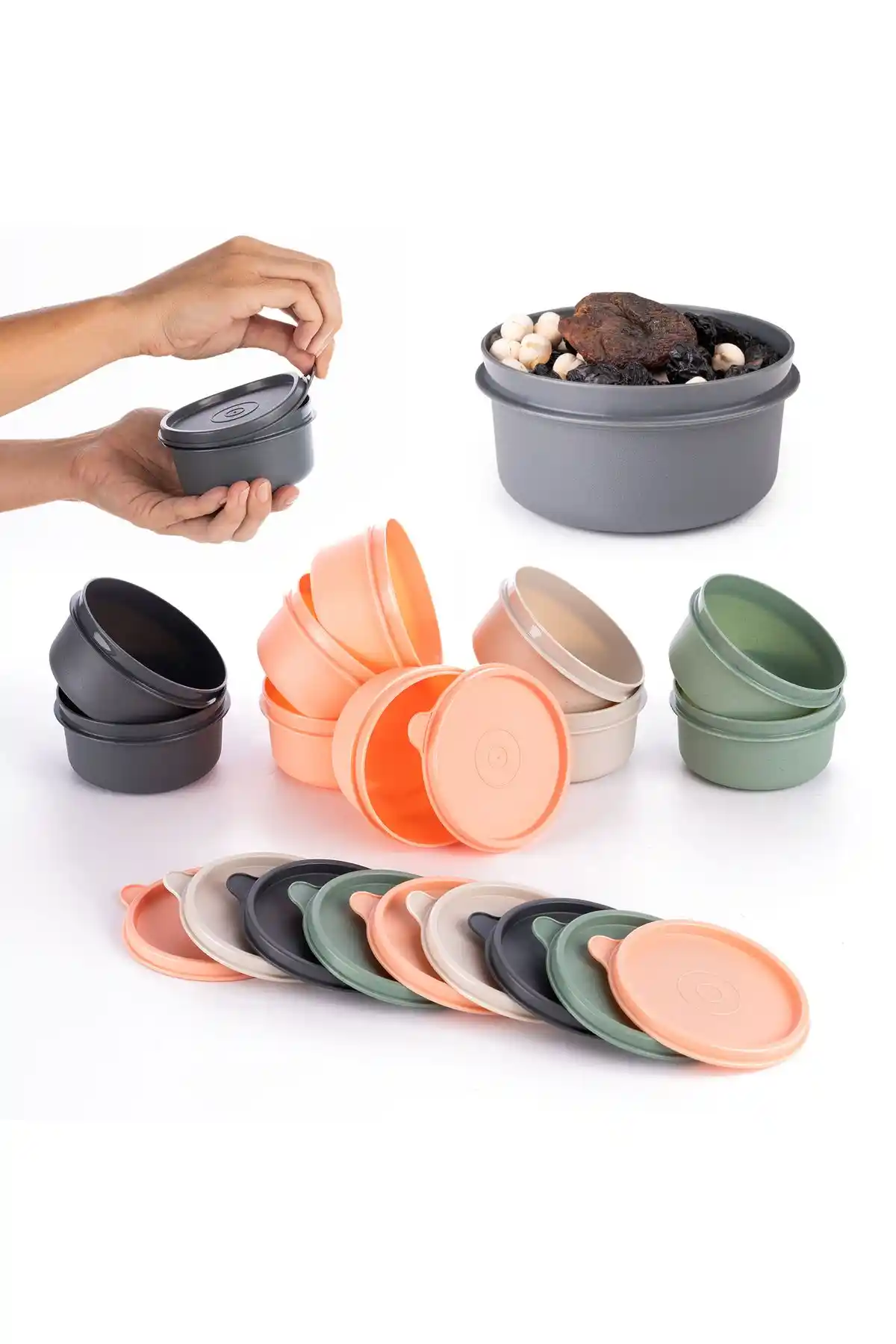 Eynel 4'lü Yuvarlak Mini Saklama Kabı: Çok Amaçlı ve Dayanıklı Saklama Çözümü