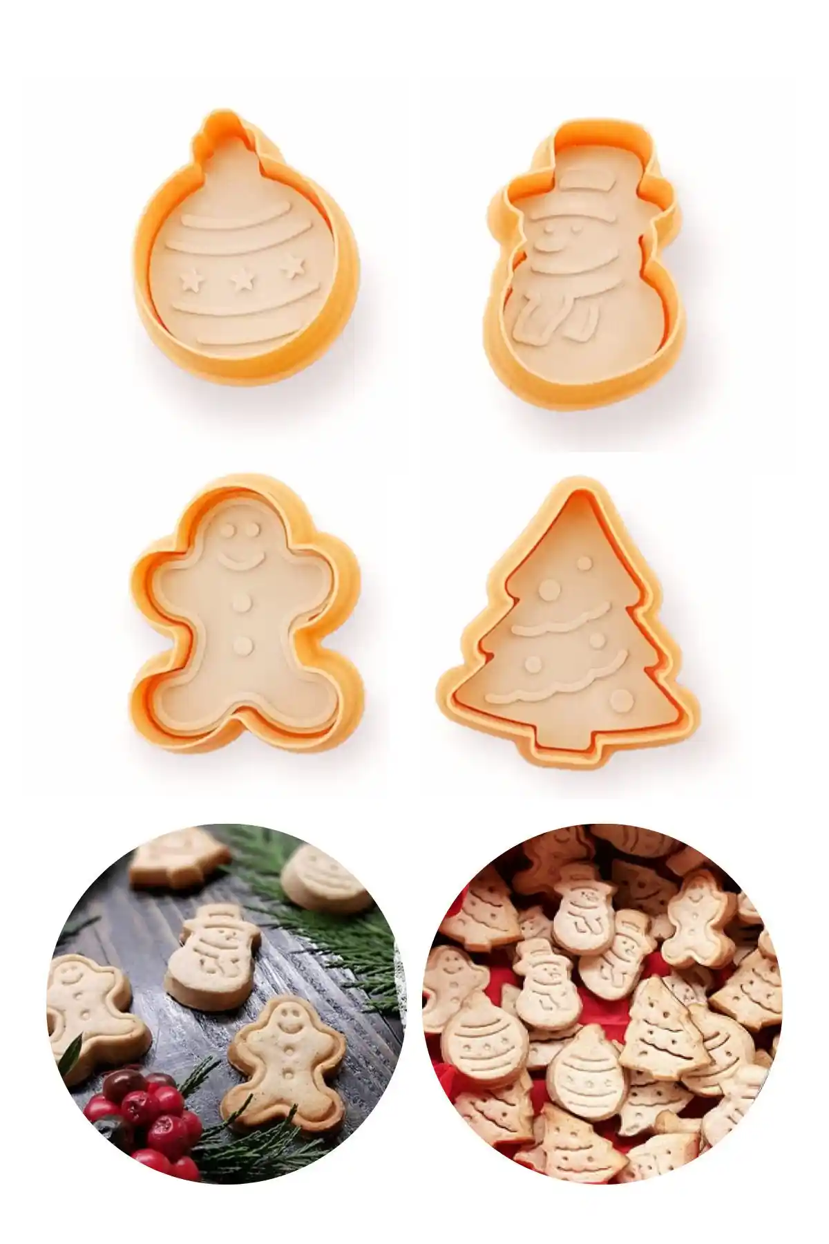 Eynel Desenli Basmalı Adam Çam Ağacı Kurabiye Kalıbı Yaratıcı ve Kullanışlı Mutfak Aksesuarı