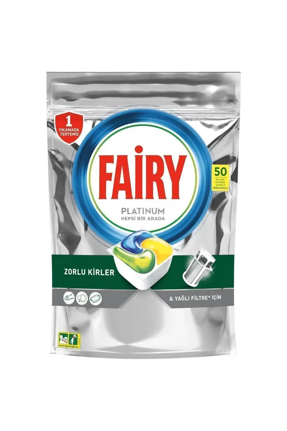 Fairy Platinum 50'li Bulaşık Makinesi Deterjanı Tabletleri Yüksek Temizlik ve Güvenilir Performans