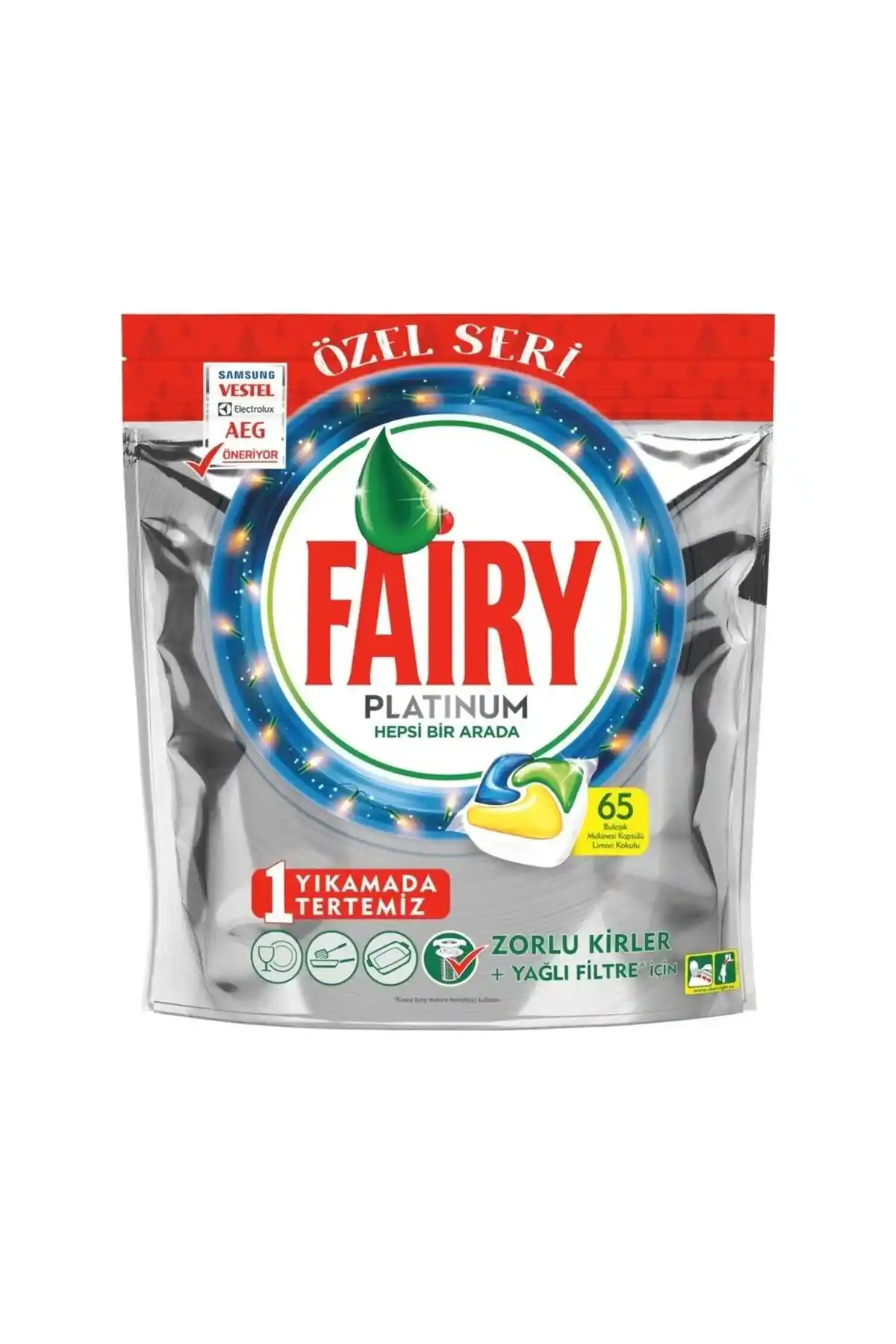 Fairy Platinum Bulaşık Makinesi Tableti 65'li: Güçlü Temizlik ve Parlaklık Sağlar