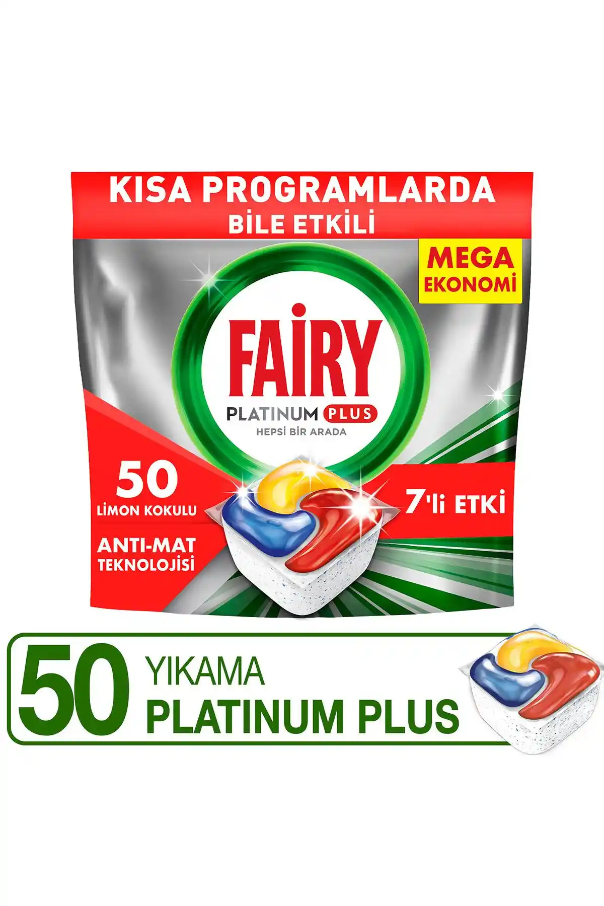 Fairy Platinum Plus 50'li Hepsi Bir Arada Tablet ile Pratik ve Güçlü Bulaşık Temizliği