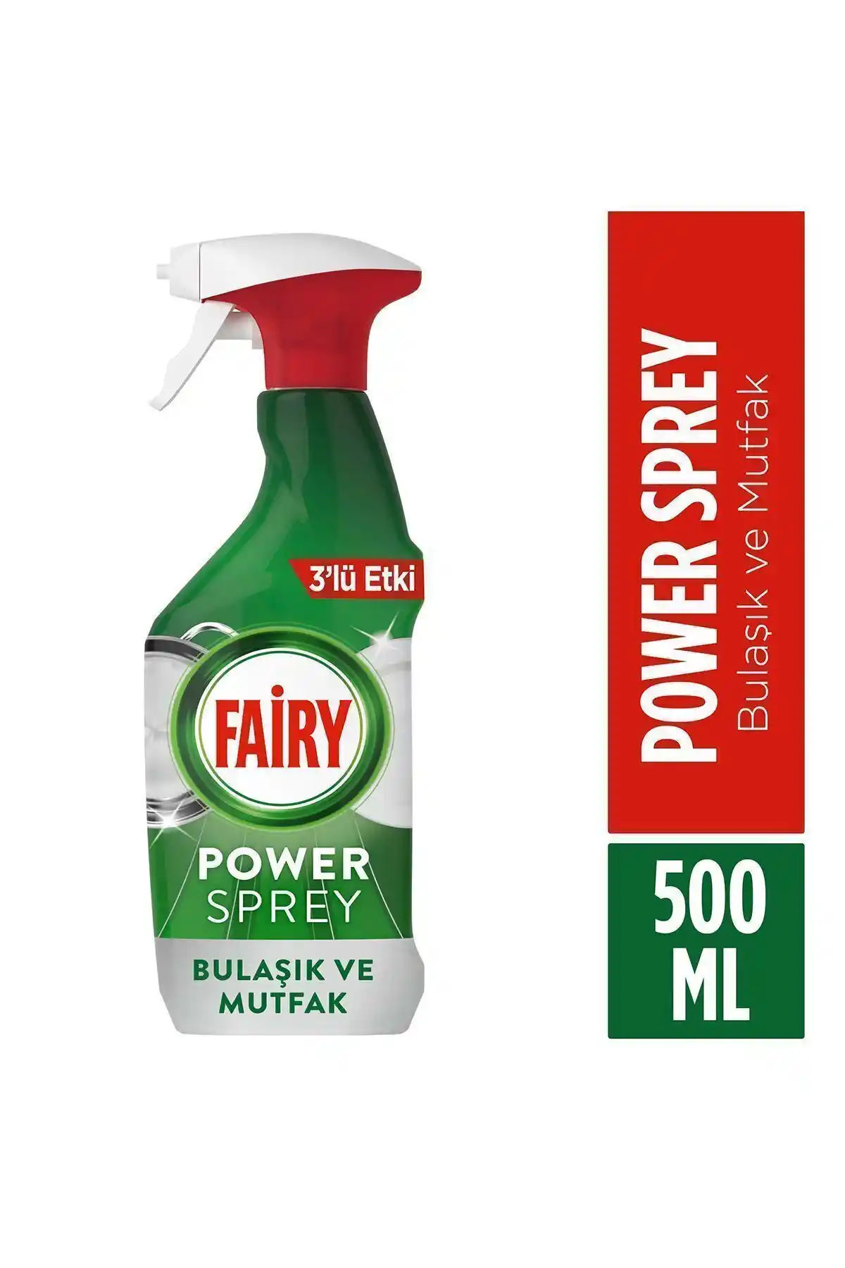 Fairy Power Sprey 3'ü 1 Arada Mutfak ve Bulaşık Temizleyici 500 ml, Güçlü ve Pratik Temizlik Çözümü