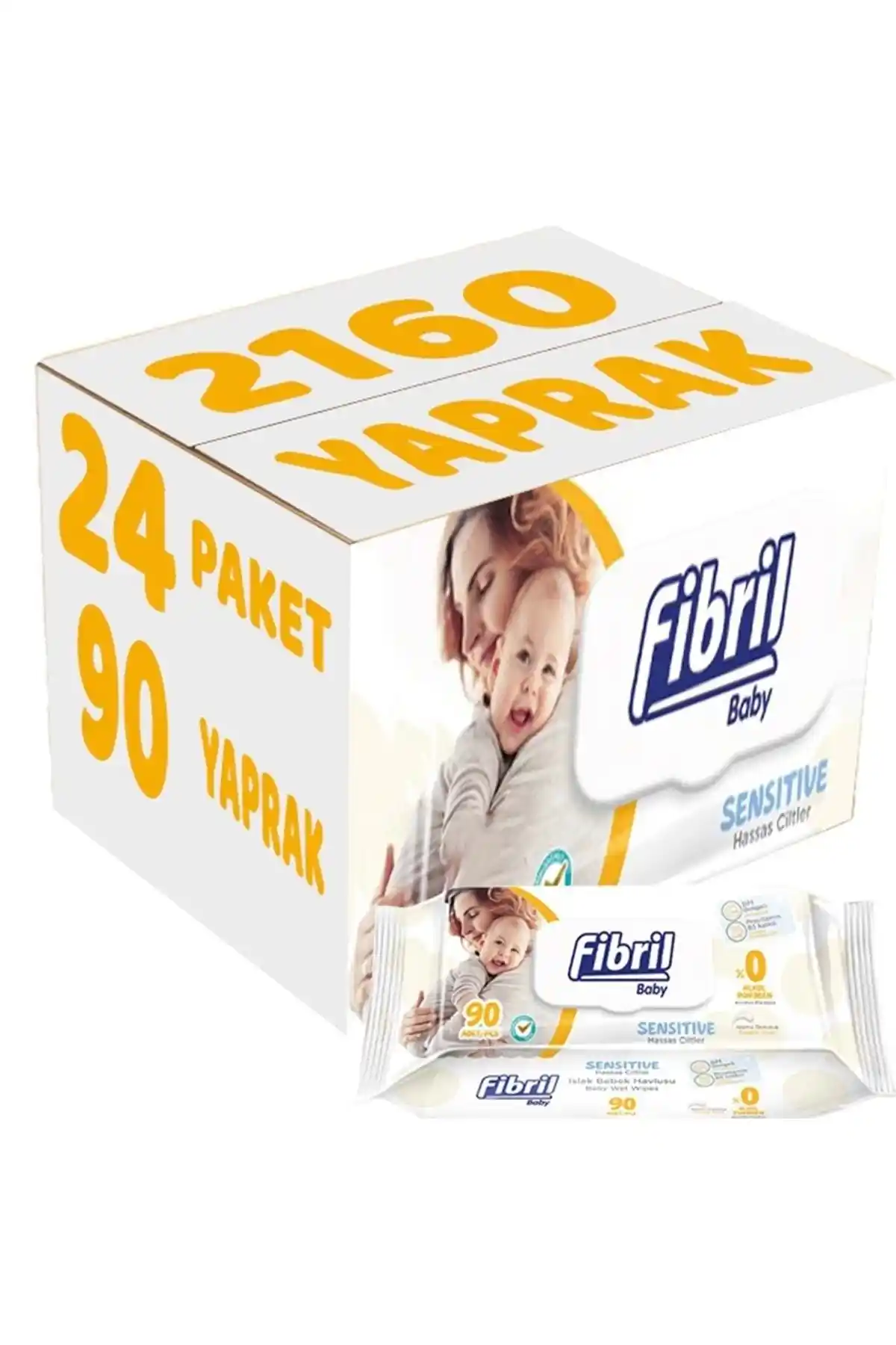 Fibril Islak Havlu Mendil 90 Yaprak Bebek ve Yetişkinler İçin Güvenli Temizlik Ürünü