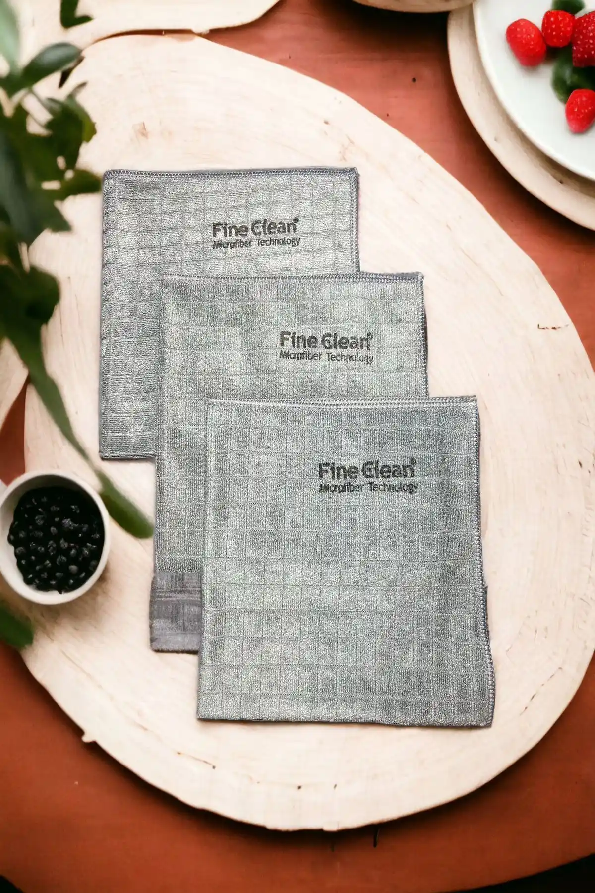 Fine Clean 3'lü Mikrofiber Mutfak Bezi Seti Hijyen ve Pratik Temizlik Çözümü