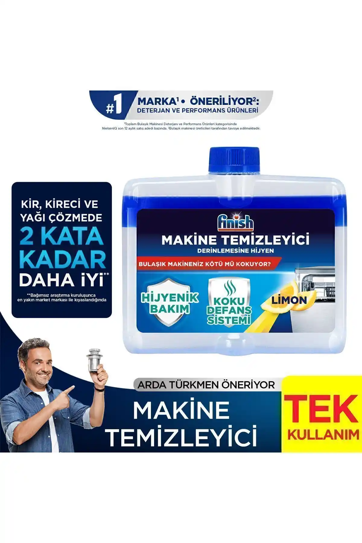 Finish Makine Temizleyici Limon 250 ml ile Derinlemesine Temizlik ve Ferah Koku Sağlar