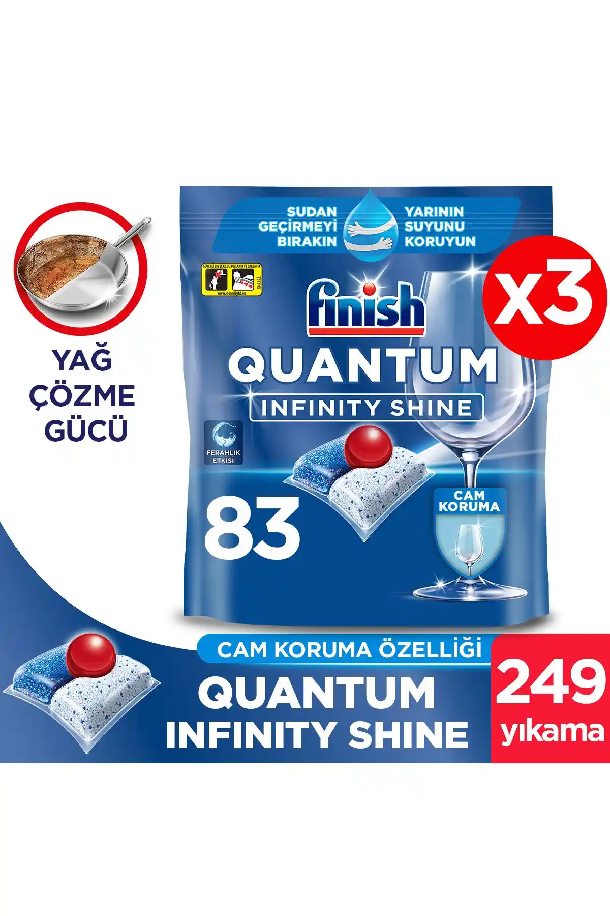 Finish Quantum Infinity Shine Kapsül Deterjanları Karşılaştırması 249 ve 83 Kapsüllük Paketler