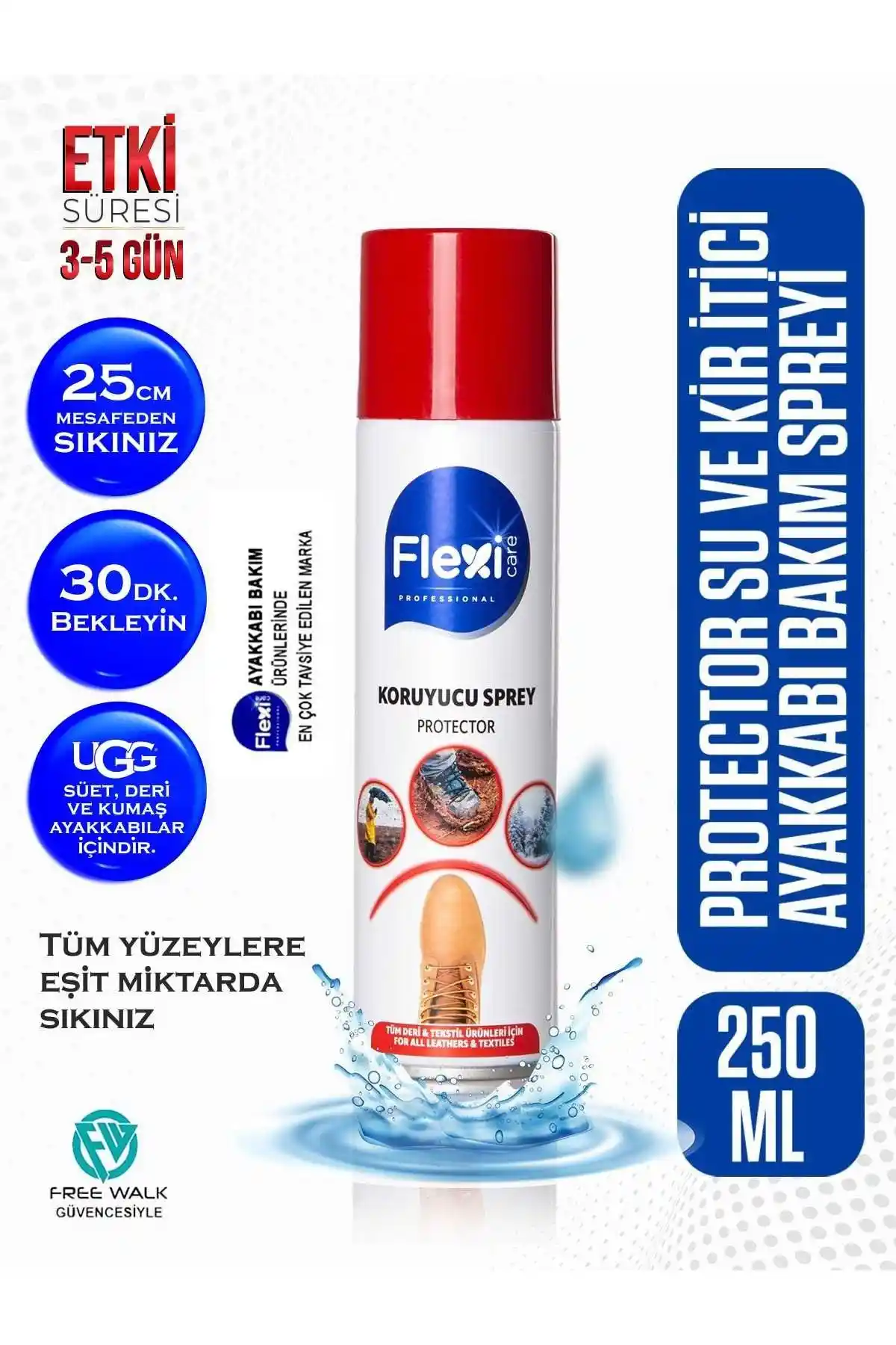 FLEXİCARE Protector Ayakkabı Koruma Spreyi Su ve Kir Geçirmezlik Özelliğiyle Uzun Süreli Koruma