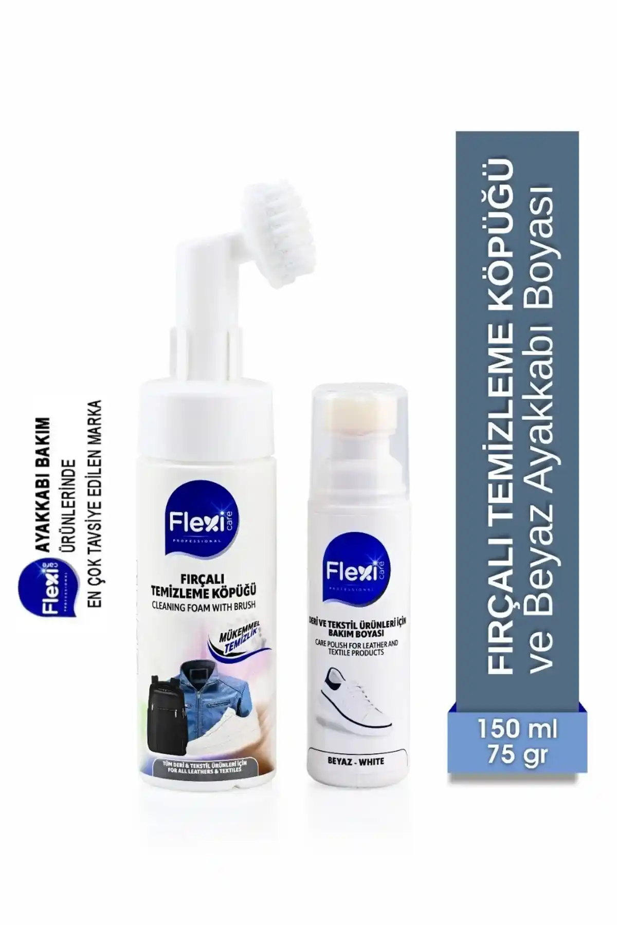 FLEXİCARE Susuz Beyaz Spor Ayakkabı Bakım Köpüğü ile Temizlik ve Parlaklık Sağlama